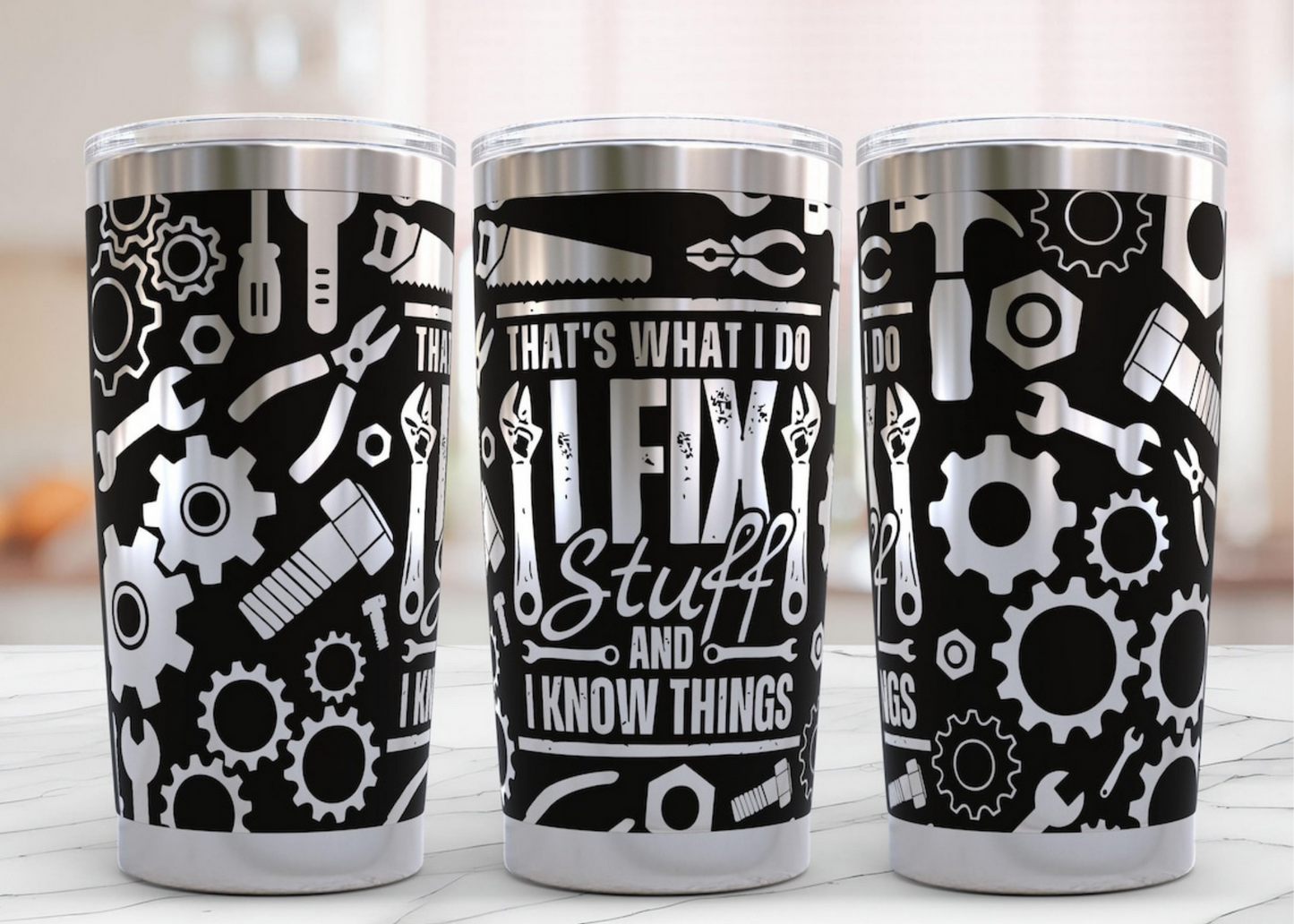 20 oz Laser Engraved Tumbler (Fix Stuff)