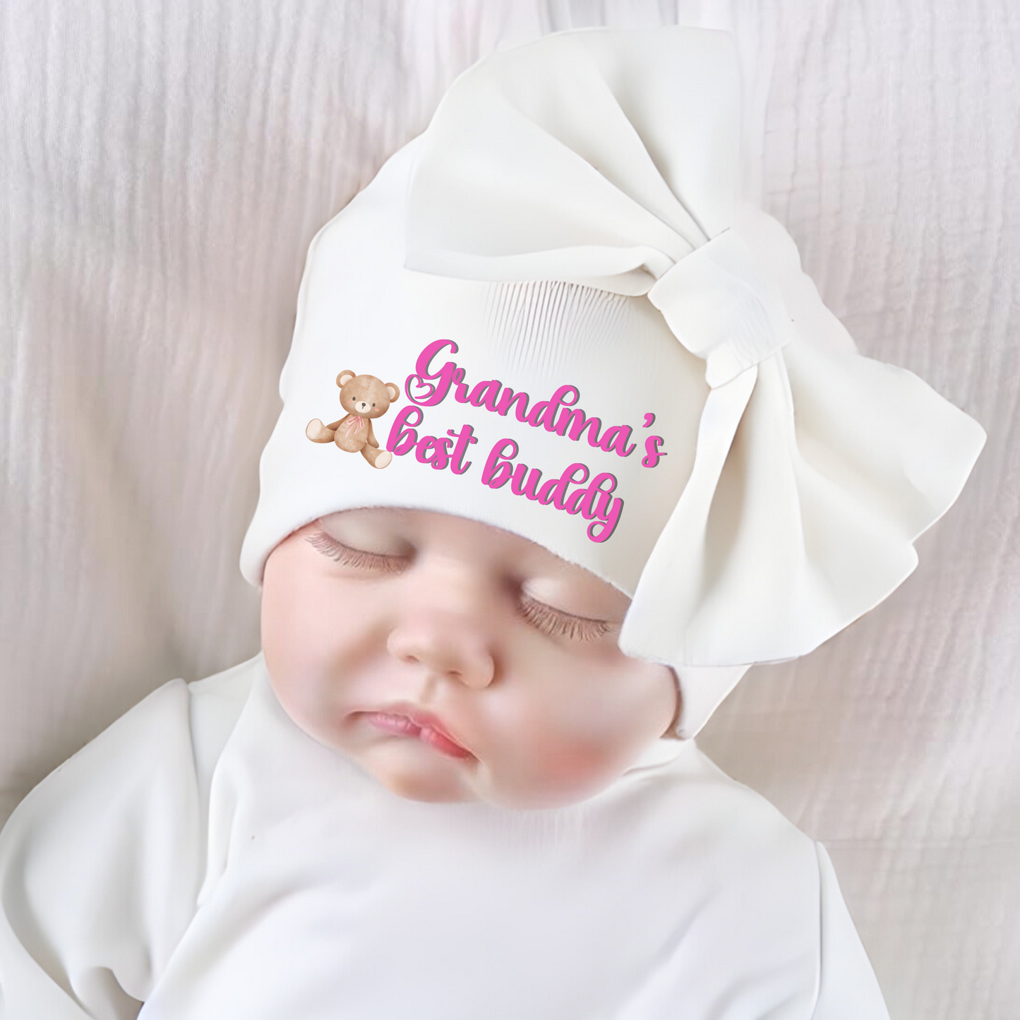 Newborn Hats With Bow (Set of 5)