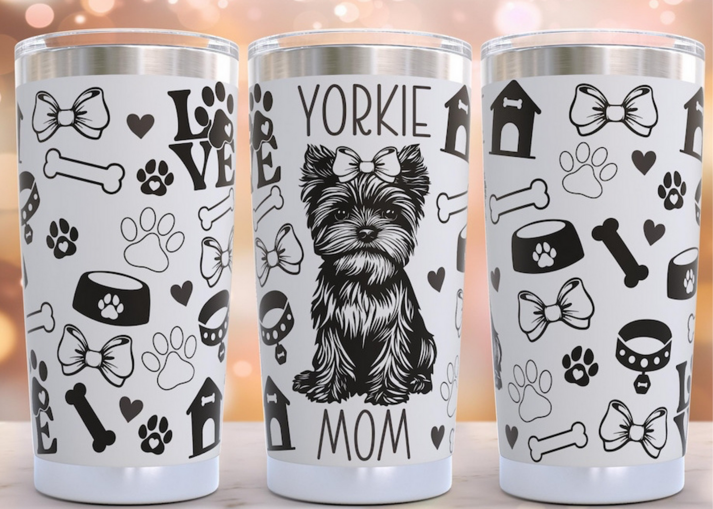 20 oz Laser Engraved Tumbler (Yorkie)