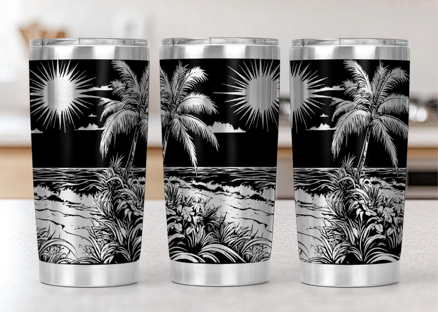 20 oz Laser Engraved Tumbler (Beach 1)