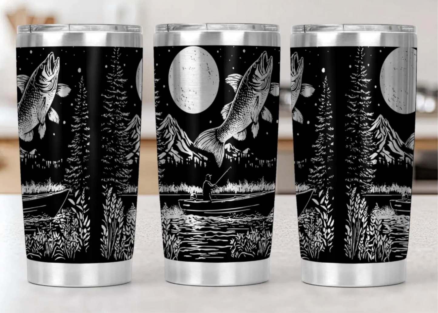 20 oz Laser Engraved Tumbler (Fishing 2)