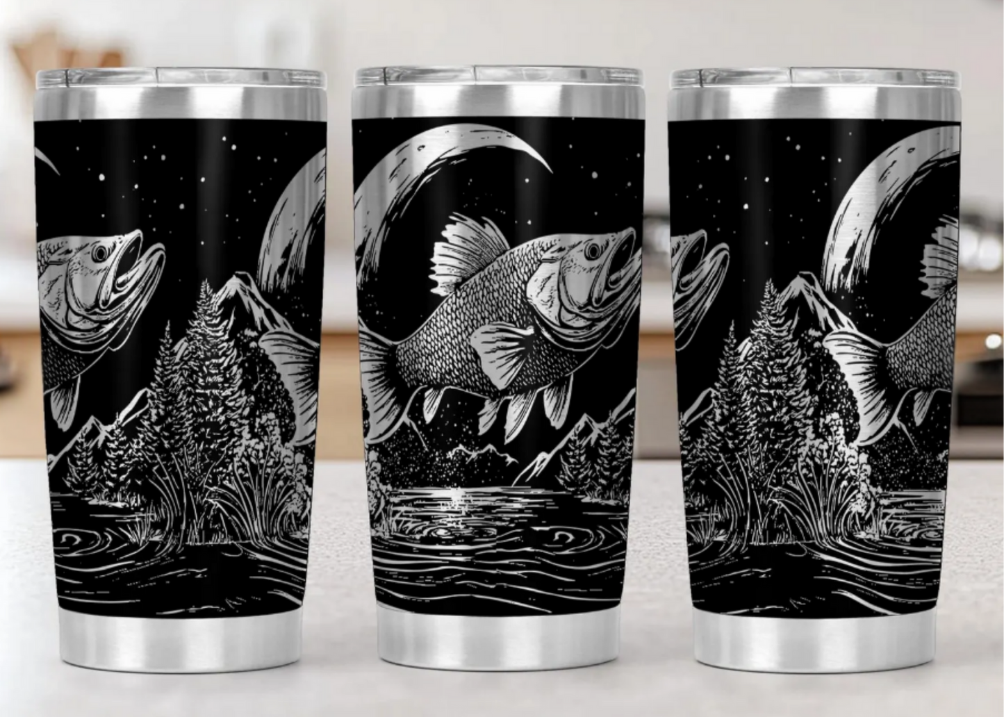 20 oz Laser Engraved Tumbler (Fishing 4)