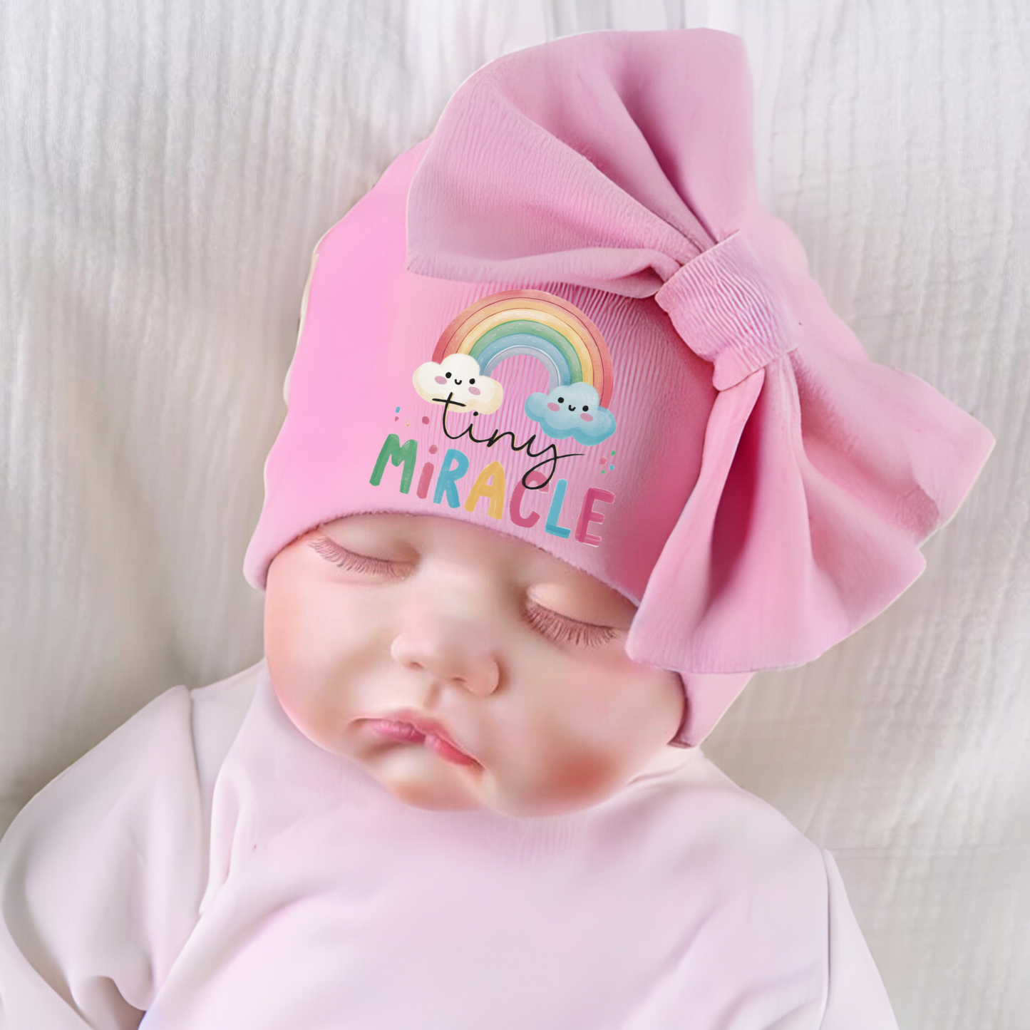 Newborn Hats With Bow (Set of 5)