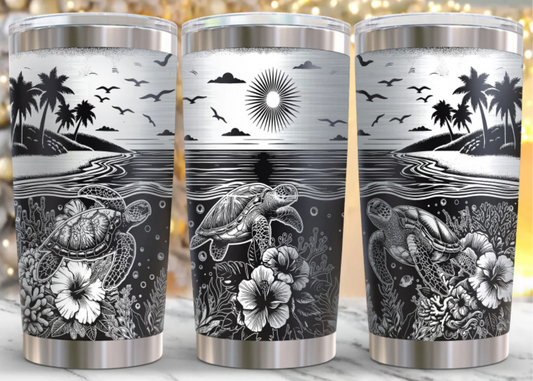 20 oz Laser Engraved Tumbler (Sea Turtles)