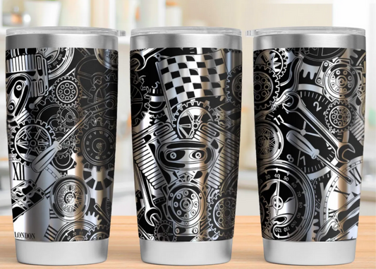 20 oz Laser Engraved Tumbler (Gearhead)
