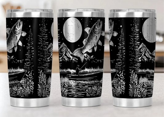 20 oz Laser Engraved Tumbler (Fishing 2)