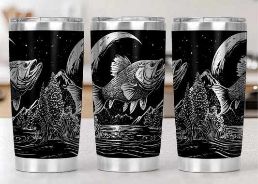 20 oz Laser Engraved Tumbler (Fishing 4)