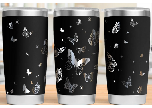20 oz Laser Engraved Tumbler (Butterflies)