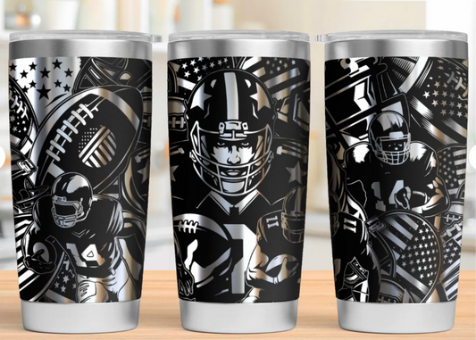 20 oz Laser Engraved Tumbler (Football)
