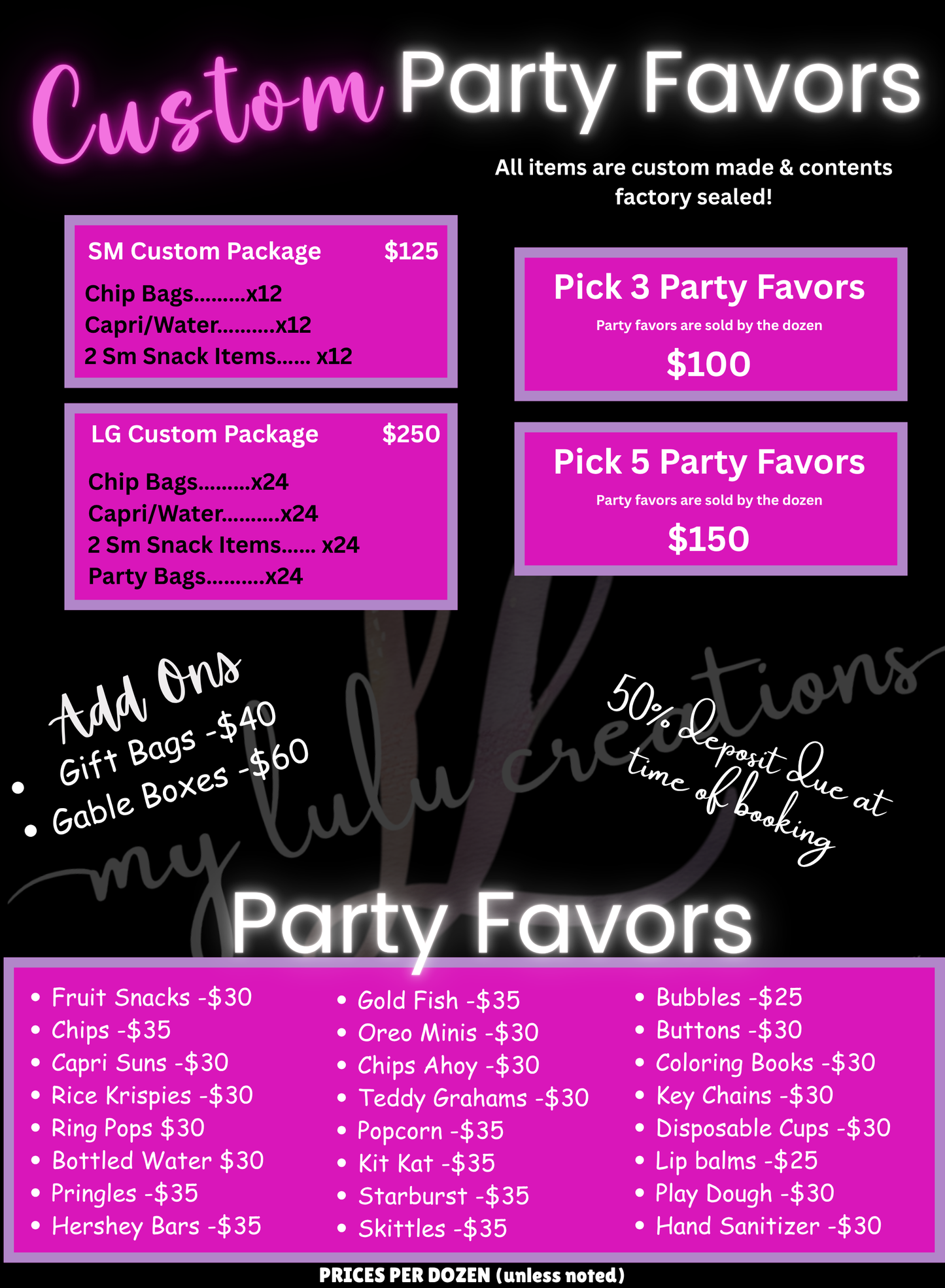Custom Party Favors